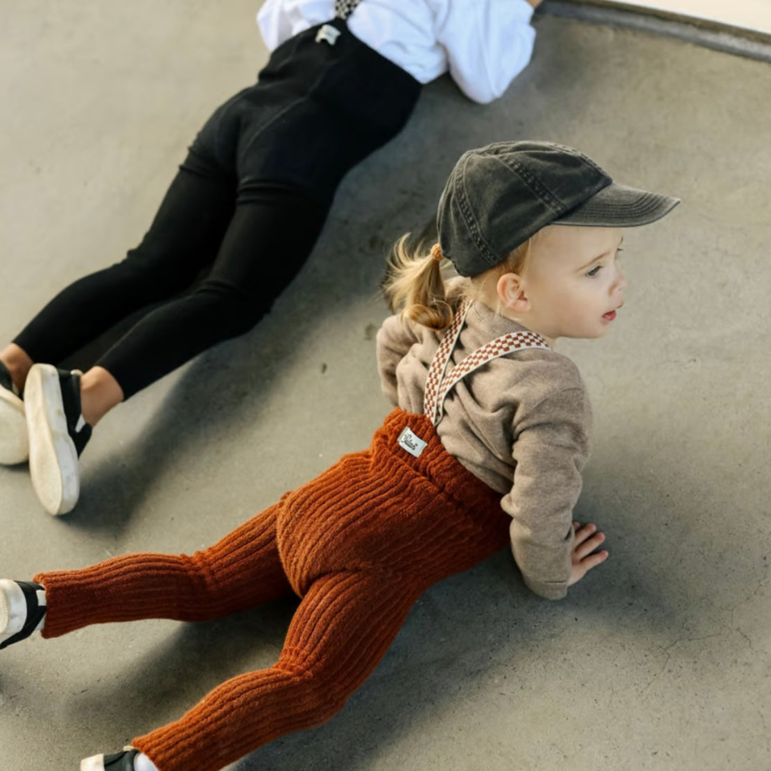 Granny Teddy Footless Tights With Braces - Cinnamon Checked [SILLY Silas]