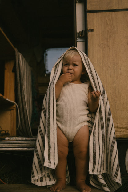 Organic bath towel - Green/Brown [EARTH THE ARCHIVE] (26AW)
