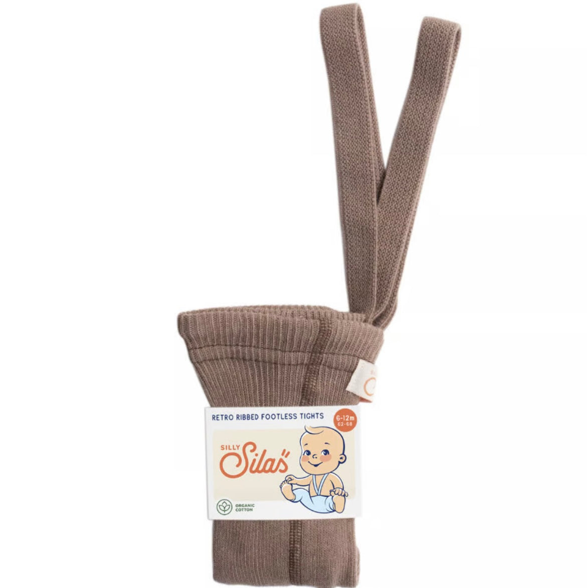 Retro Ribbed Footless Tights - Granola [SILLY Silas]