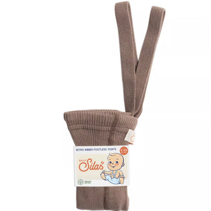 Retro Ribbed Footless Tights - Granola [SILLY Silas]