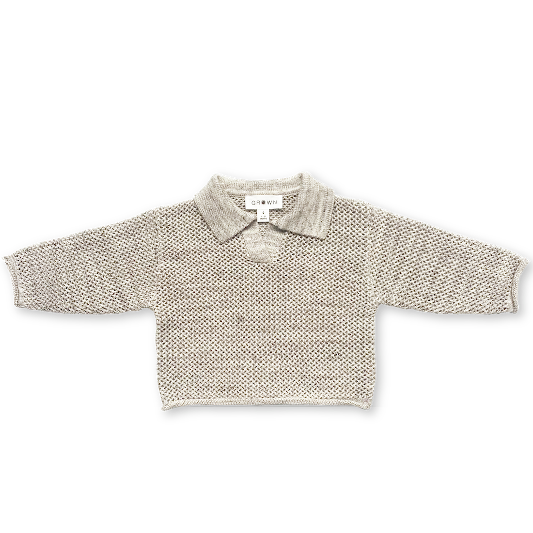 [GROWN] Open-Knit Collar Pull Over / Wheat