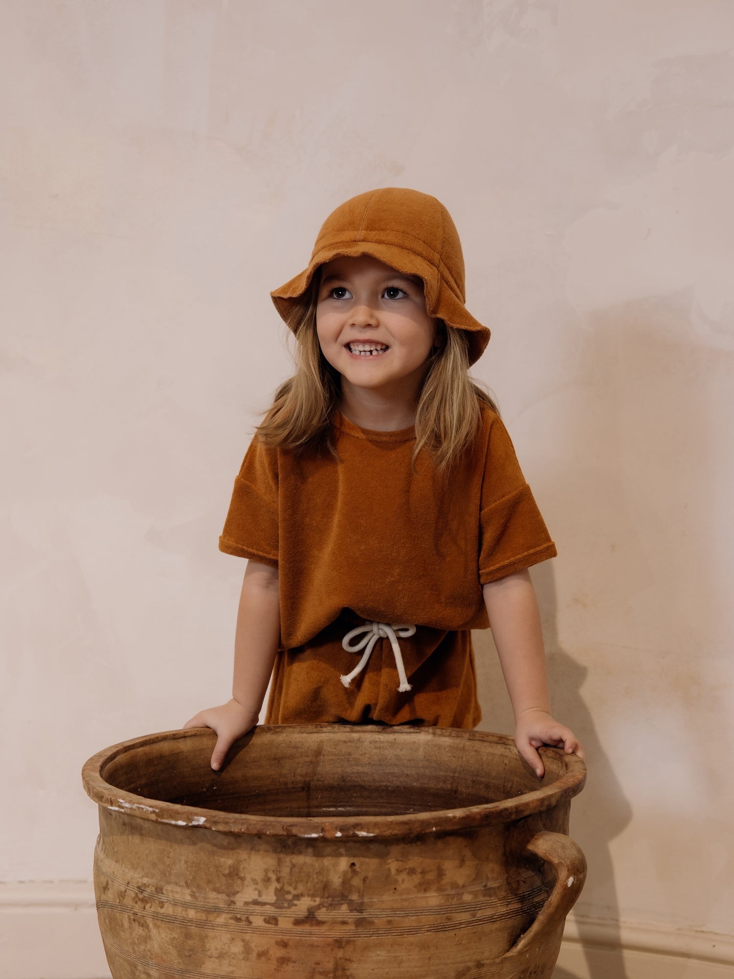TERRACOTTA TERRY SUN HAT [organic zoo]