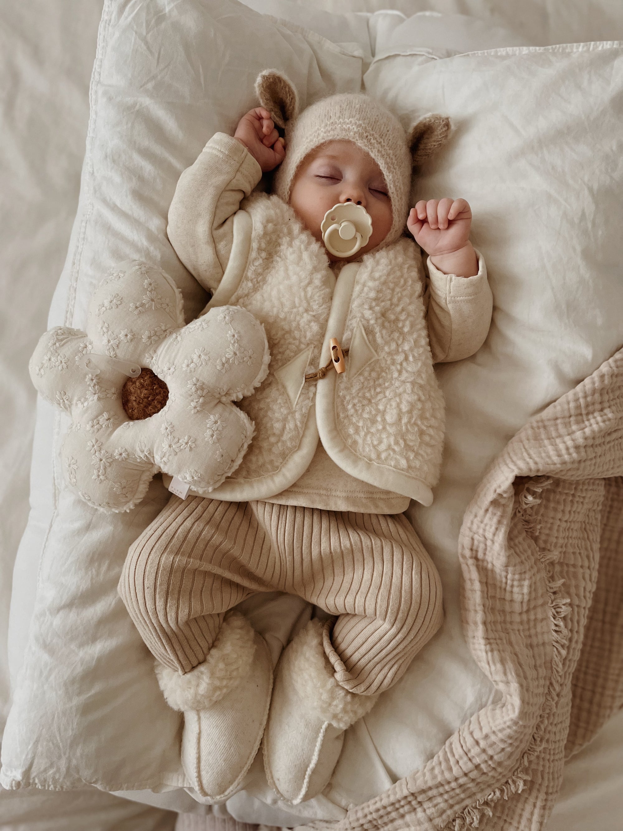 Fairy Bonnet Alpaca & Silk - Creme  [GANG OF KIDS]
