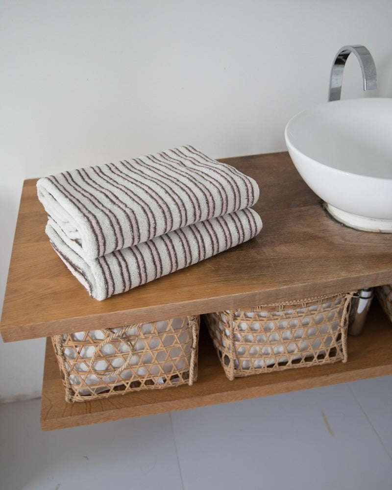 Organic bath towel - Pink/Brown [EARTH THE ARCHIVE] (26AW)