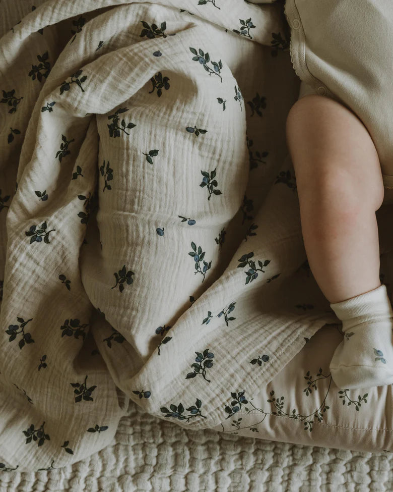 Muslin Swaddle Blanket - BLUEBERRY [garbo&friends]
