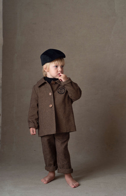 chino trousers (Mod.37.2) Brown micro-herringbone [Popelin](25AW)