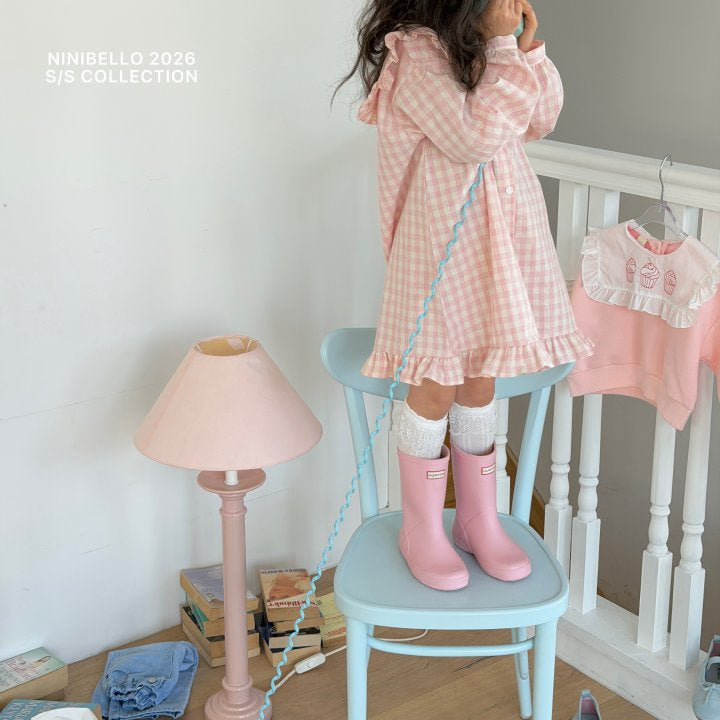 【予約販売】Shushu check one-piece [NINIBELLO] (26SS)【2026年2月下旬以降順次発送】