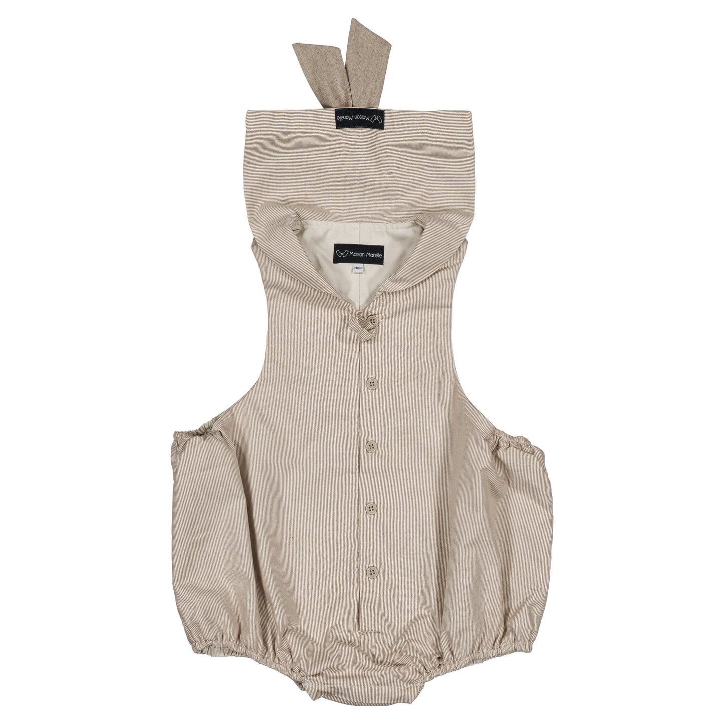 Romper VIGNY - beige fine stripes [Maison Marelle](25SS DROP2)