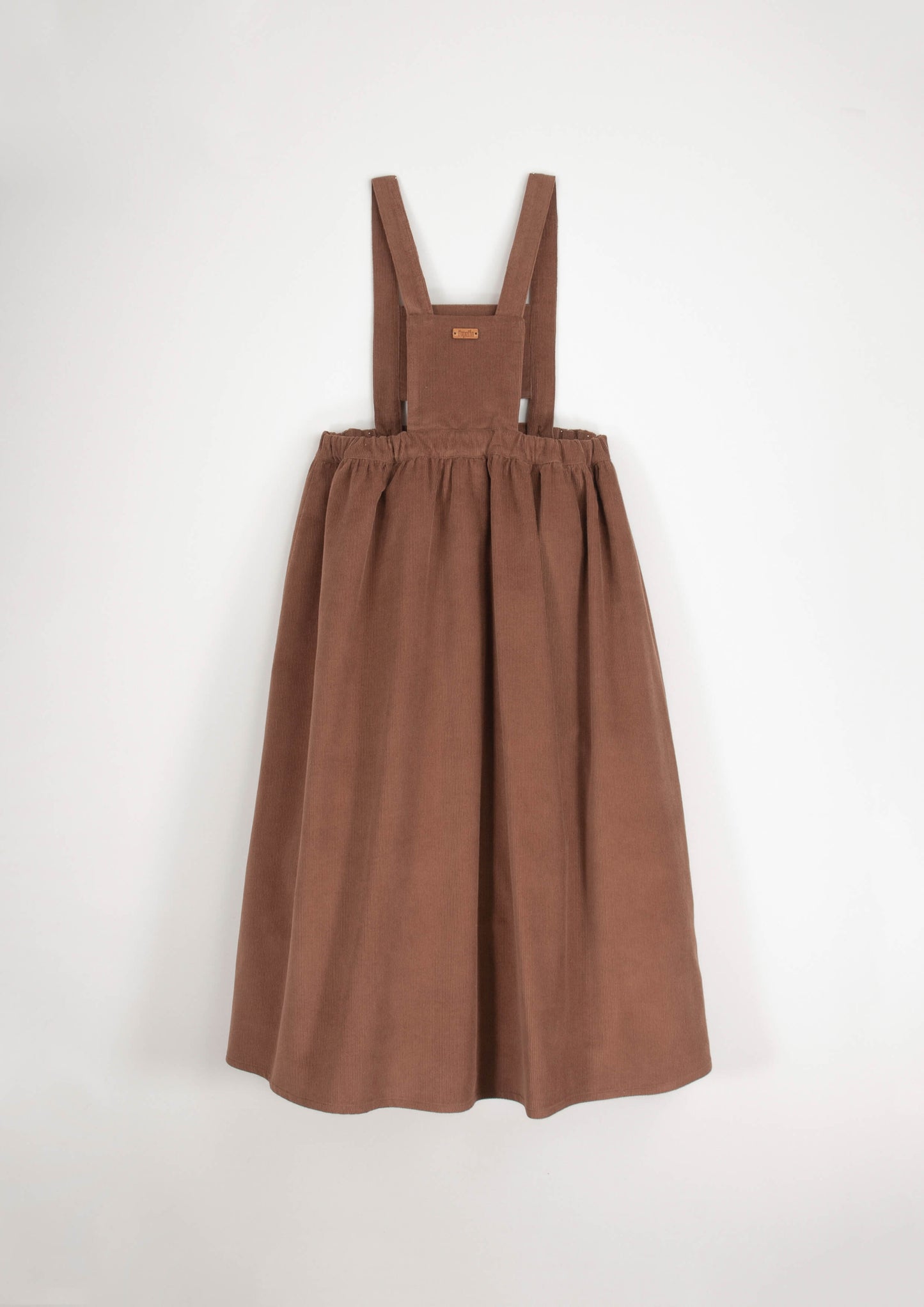 corduroy midi dress with bib - Ochre (Mod.36.1)