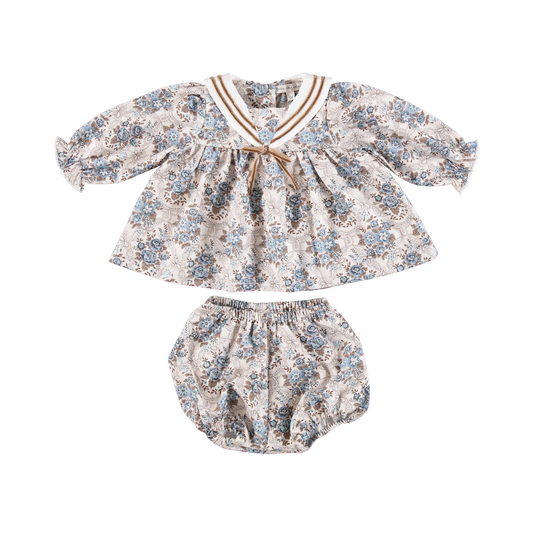 Catherine Baby Set - Vintage Floral [Bebe Organic](26AW)drop1