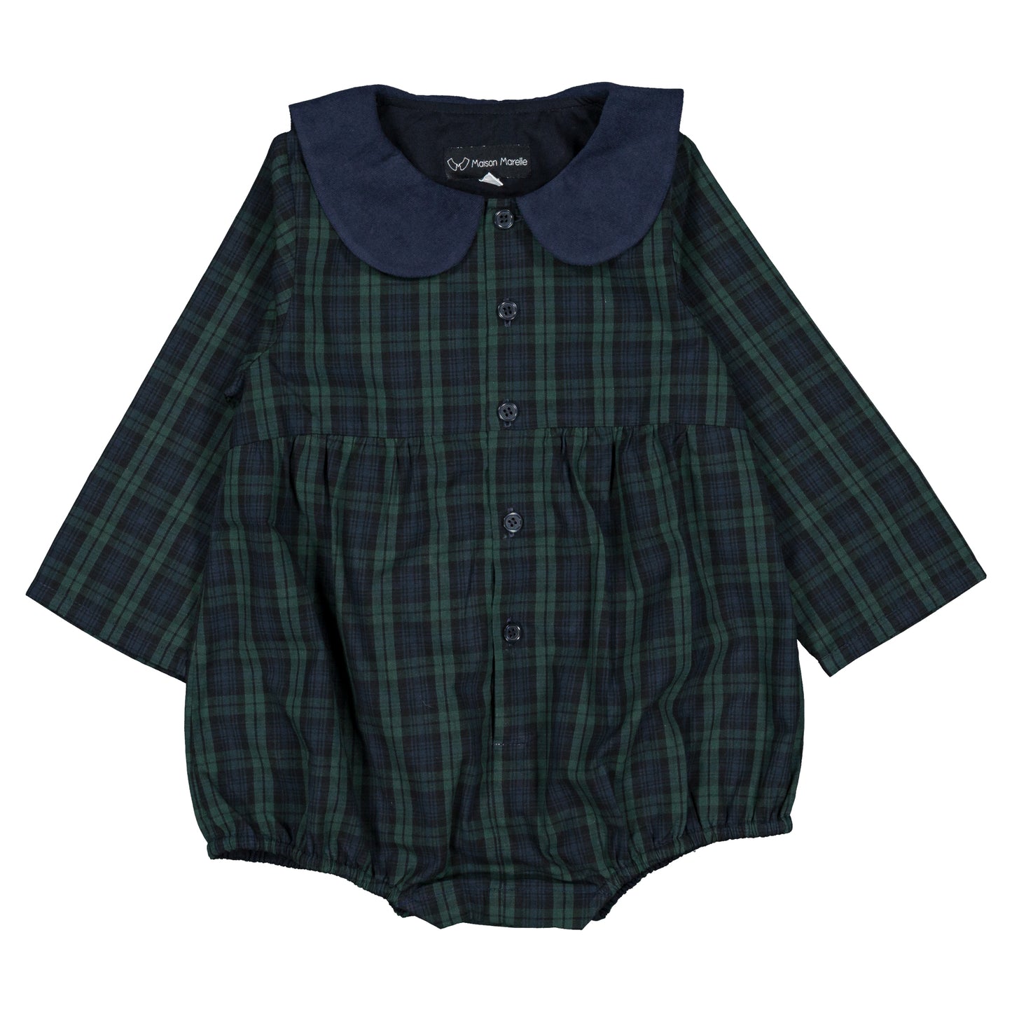 【オーダー会】 Romper BAC - tartan green& blue [Maison Marelle](25AW Drop1) 【2025年12月中旬以降発送予定】