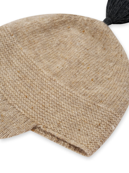 Oatmeal contrast Tassel Hat [Organic Zoo](26AW)drop1