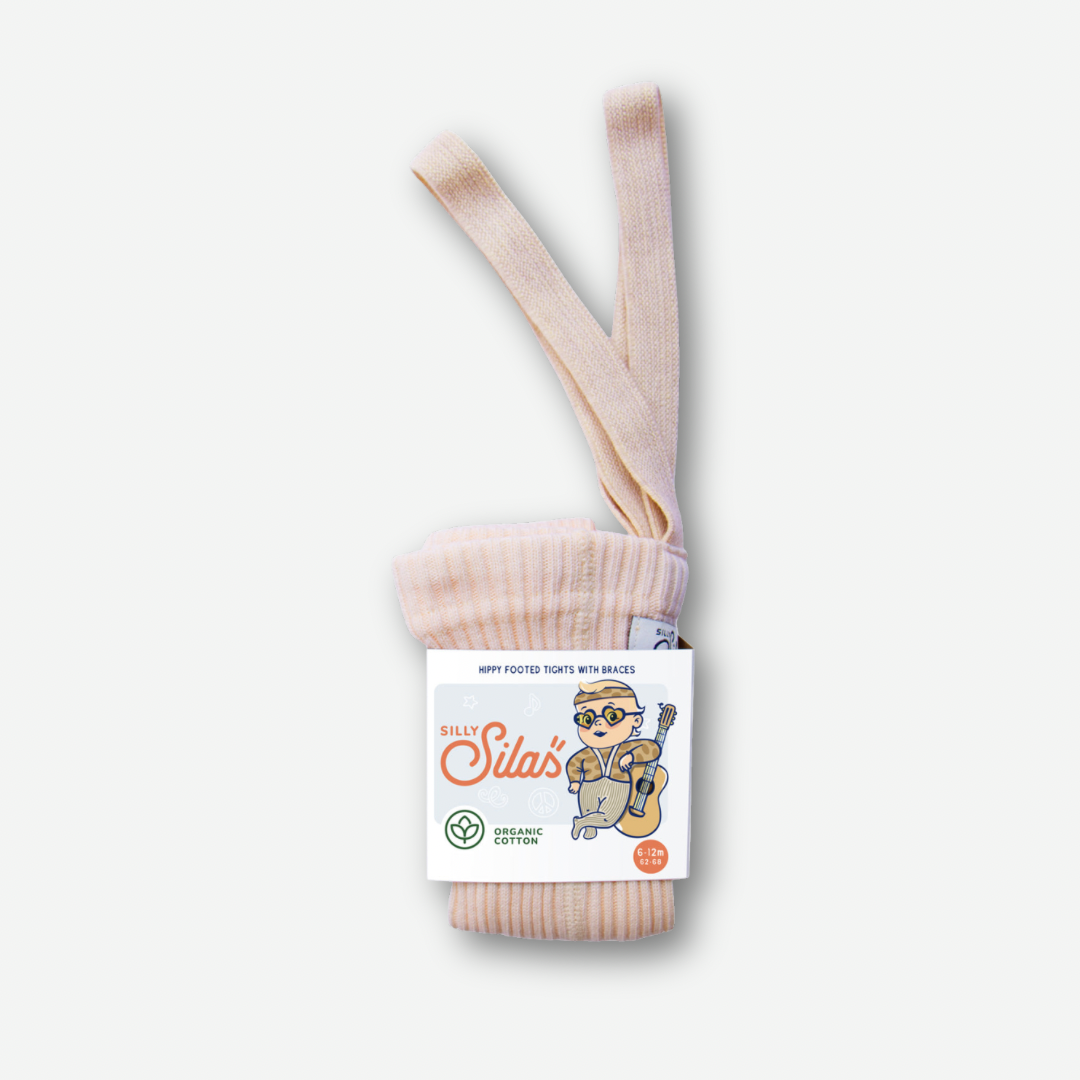 Hippy Footed Tights With Braces - Silky Peach [SILLY Silas (Heavenly Collection)]