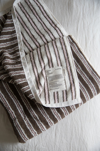 Organic bath towel - Pink/Brown [EARTH THE ARCHIVE] (26AW)