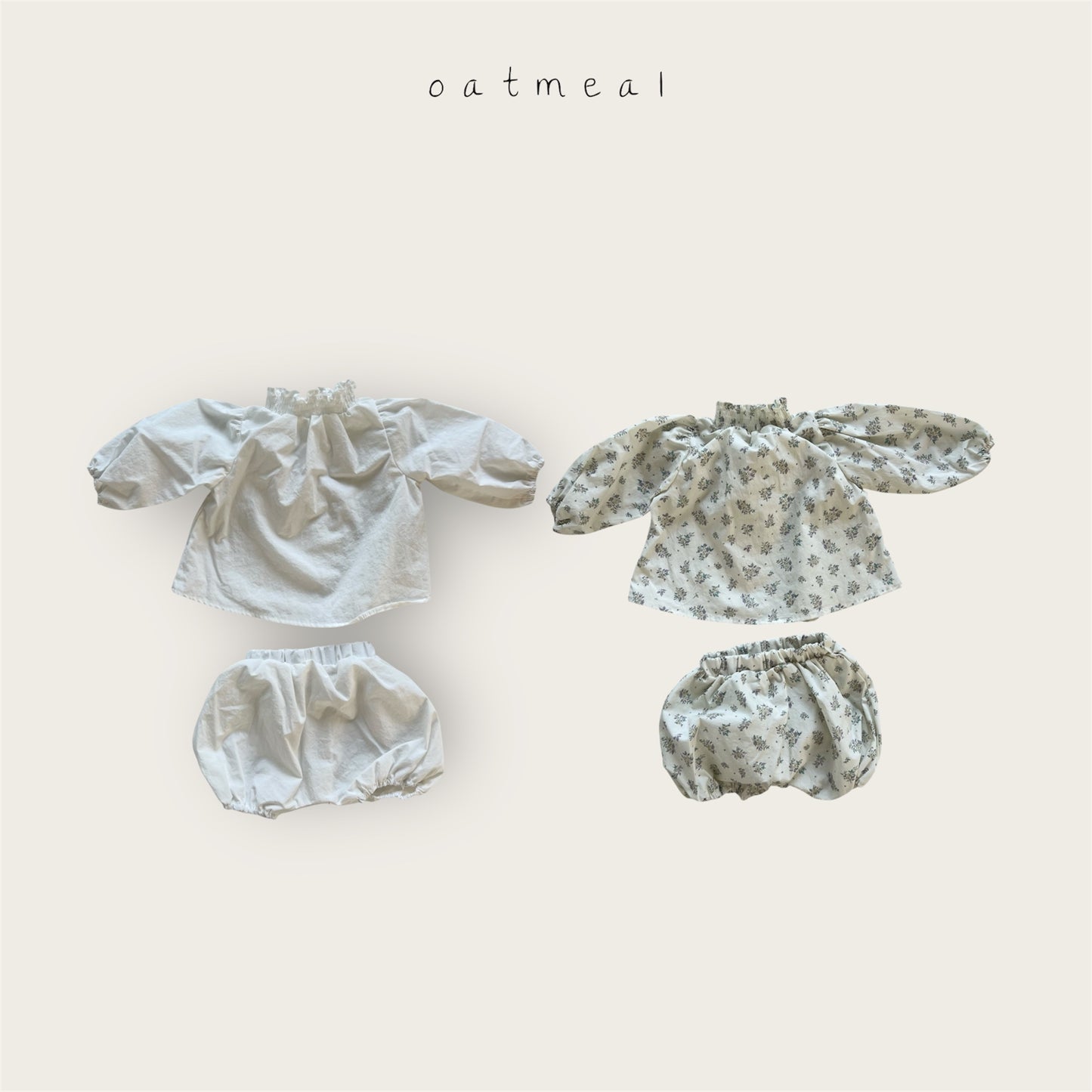 【予約商品】bebe-smoke bloomer set [Oatmeal] (26SS)【2026年3月中旬以降順次発送】