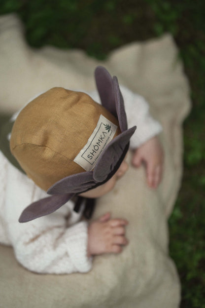 【オーダー会】'PANSY' LINEN FLOWER BONNET [SHOMKA] 【2026年4月中旬以降順次発送】