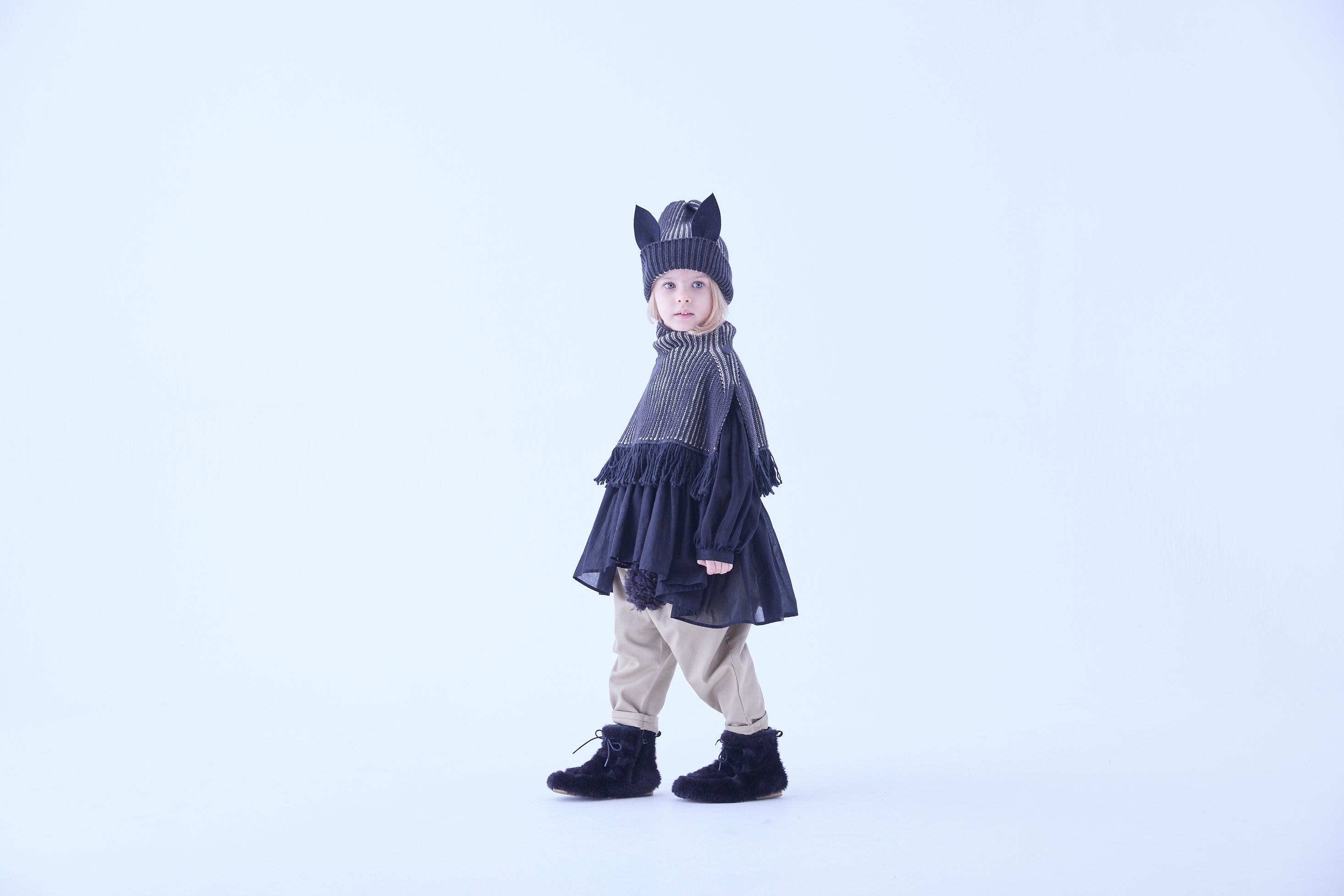 Rib Knit Knights Cape Ⅱ - Black [eLfinFolk / エルフィン