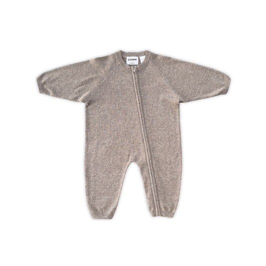 Organic Speckle Knit Zipper Starsuit - Oatmilk [GROWN] (26AW) drop2