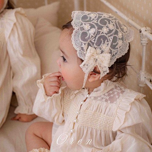 【予約商品】Rosette Pearl Bonnet [Oren] (26SS)【2026年3月中旬以降順次発送】