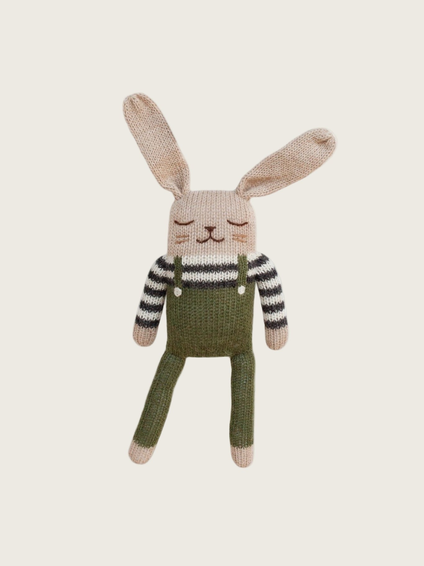 BUNNY SOFT TOY - OLIVE OVERALLS [organic zoo × main sauvage] (25AW)