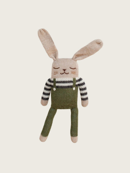 BUNNY SOFT TOY - OLIVE OVERALLS [organic zoo × main sauvage] (25AW)