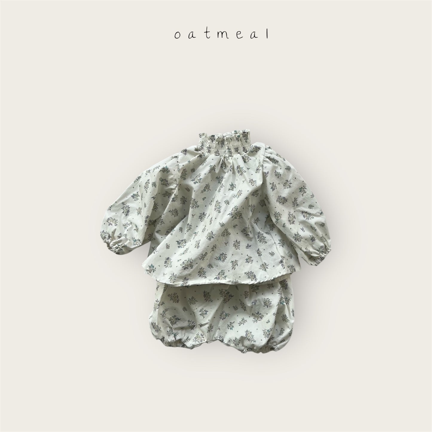【予約商品】bebe-smoke bloomer set [Oatmeal] (26SS)【2026年3月中旬以降順次発送】
