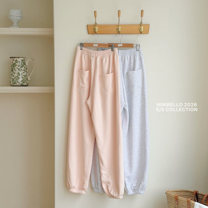 【予約販売】Milk Lace Jogger Pants (Adult) [NINIBELLO] (26SS)【2026年2月下旬以降順次発送】