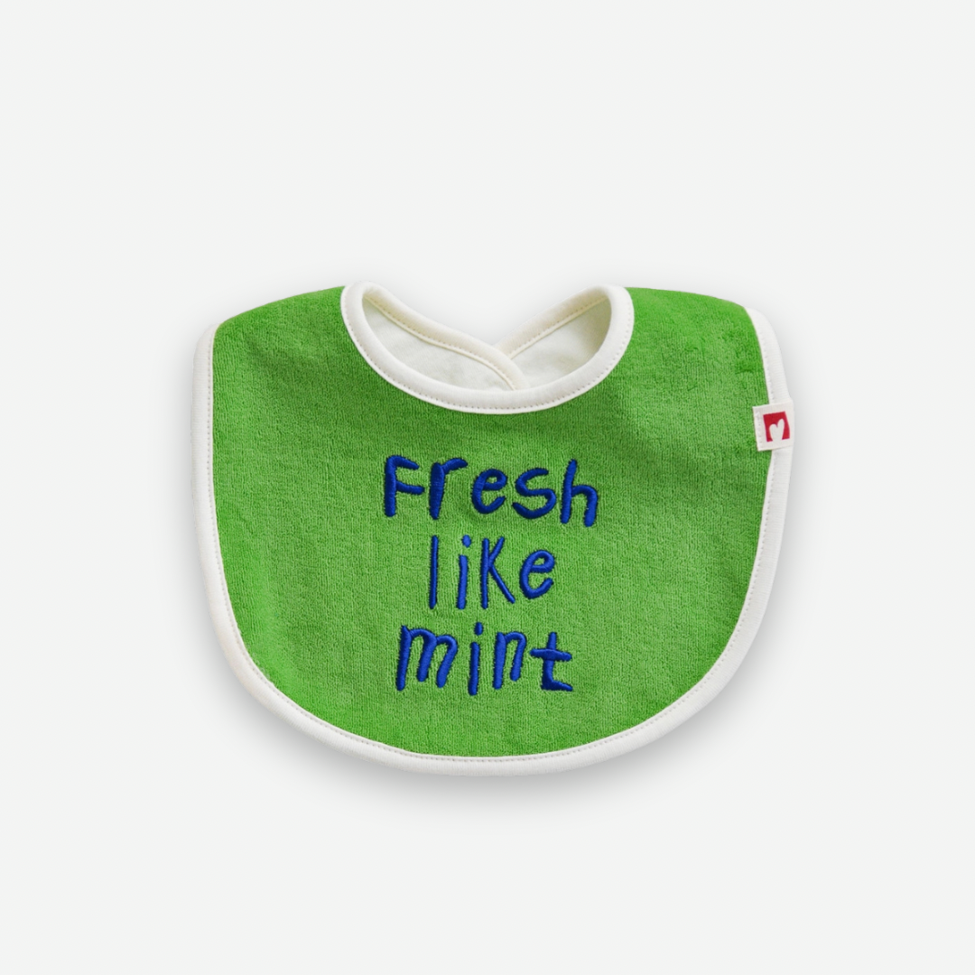 Lettering Bib - Neon green [mwahmwah]【2026年7月下旬以降順次発送】