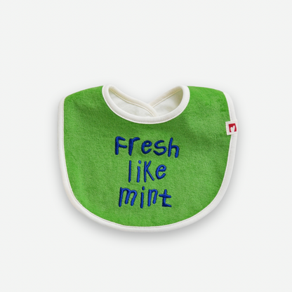 Lettering Bib - Neon green [mwahmwah]【2026年7月下旬以降順次発送】