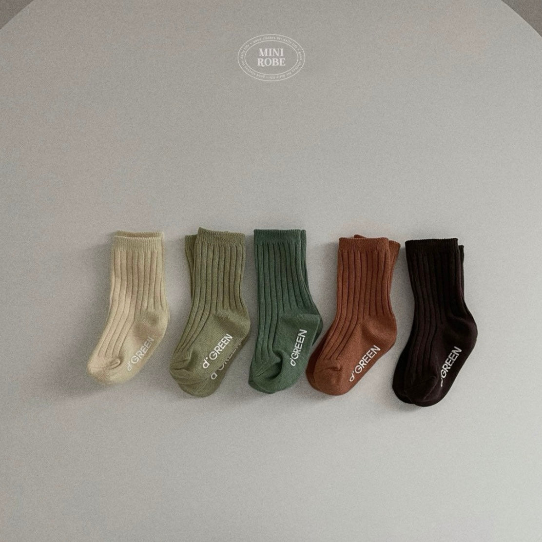 [minirobe] pistachio socks (5足set) - SS24