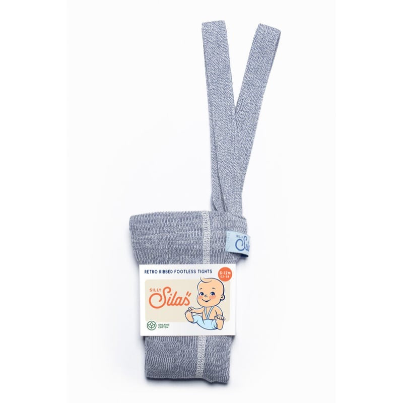 Retro Ribbed Footless Tights - Marshmallow Sky [SILLY Silas]