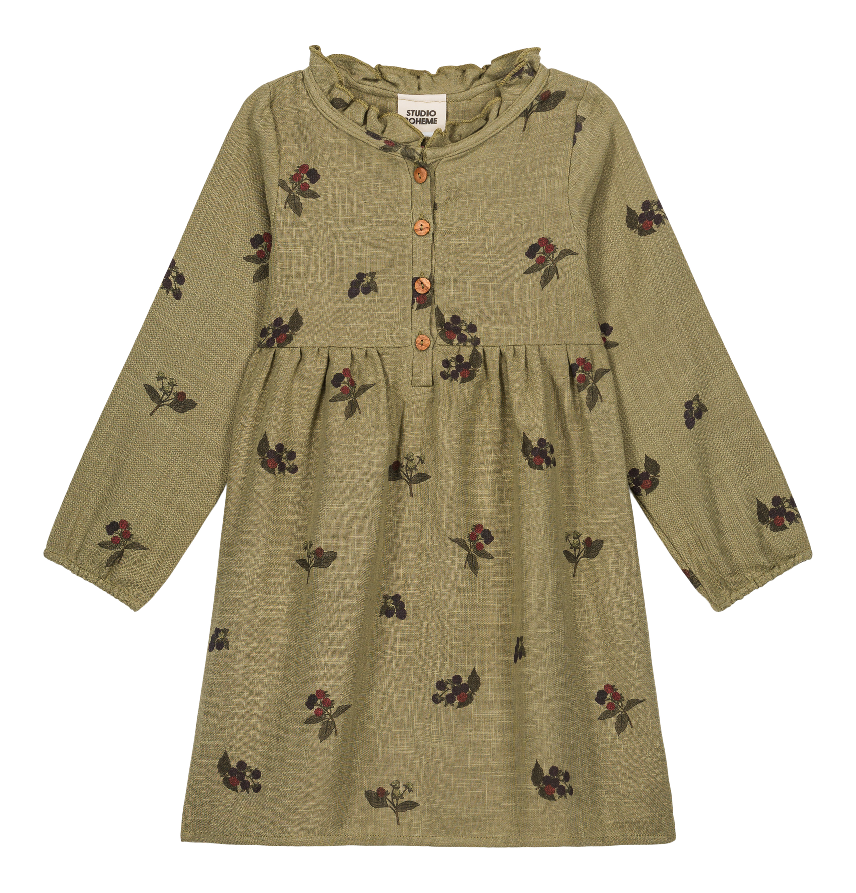 VERMONT DRESS - GREEN ALOE  / BLACKBERRIES [STUDIO BOHEME] (25AW)