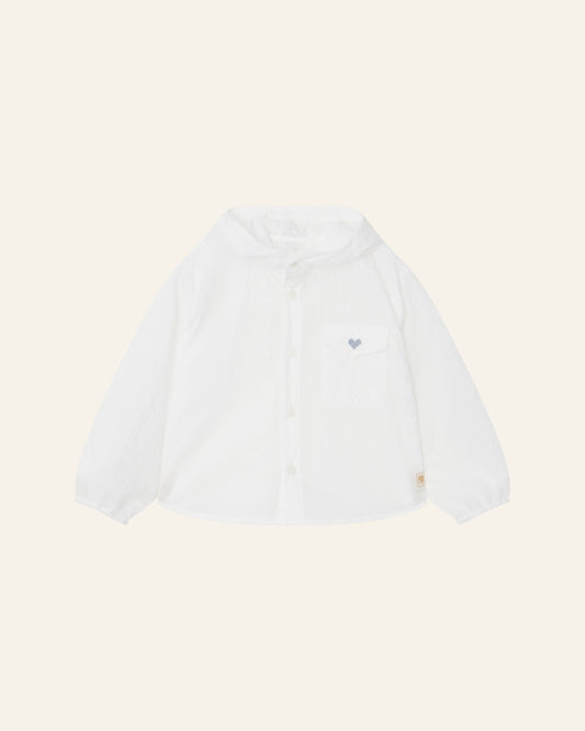 Sheer Wind Hood Shirt - White [Doucement] (26SS)