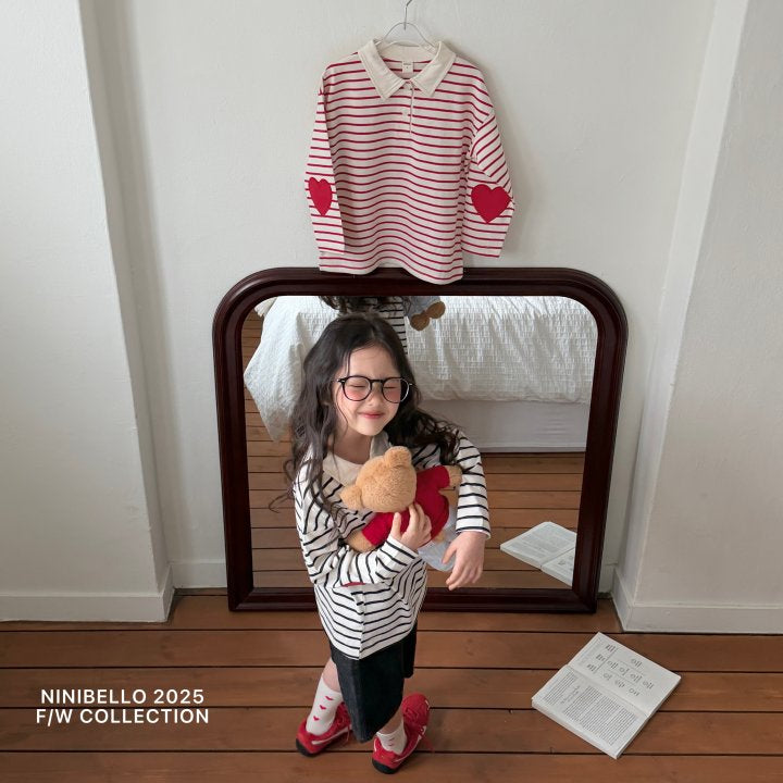 【予約販売】Heart patch color tee [NINIBELLO] (26SS)【2026年2月下旬以降順次発送】