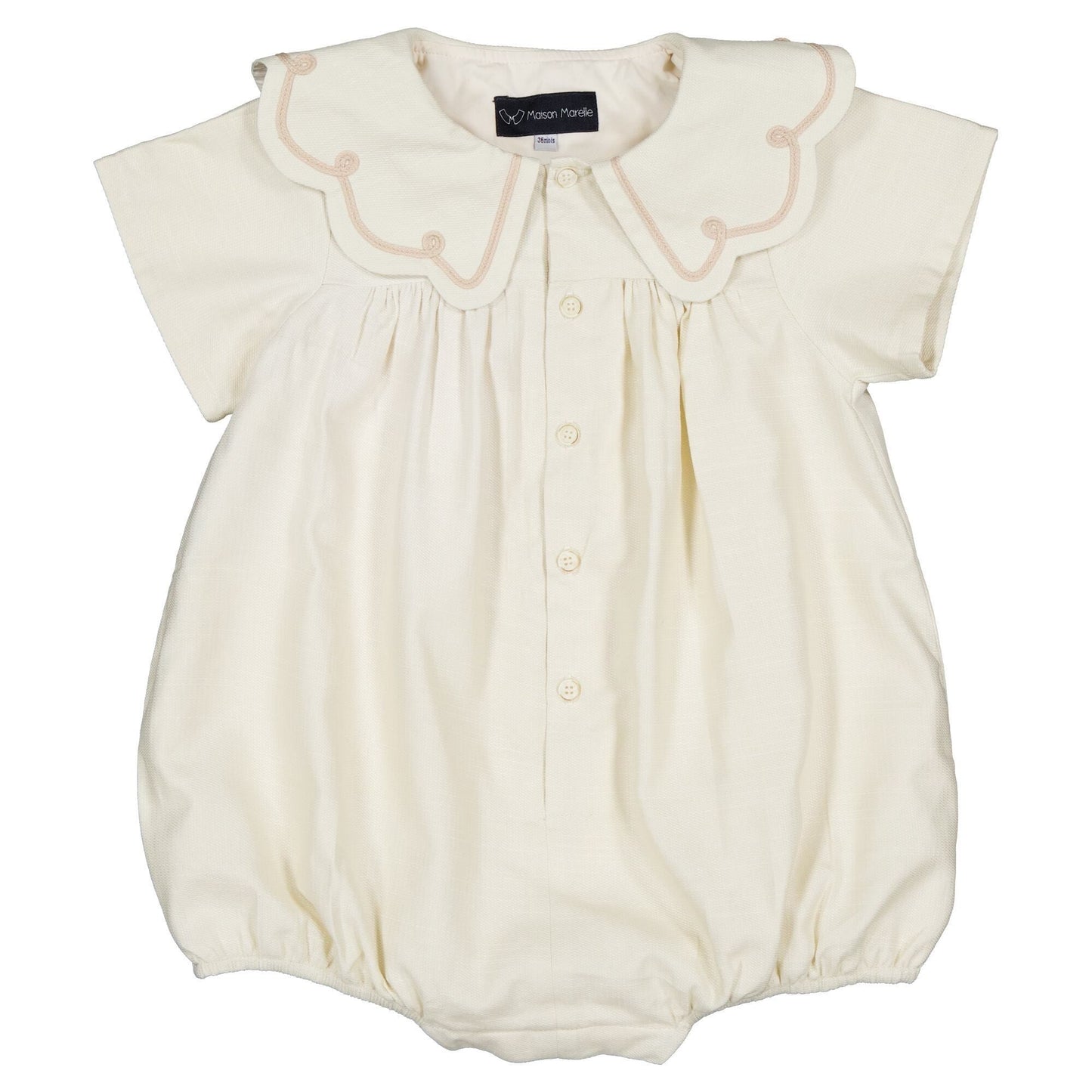 Romper CARNOT- linen short sleeves [Maison Marelle](25SS DROP2)