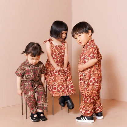 [&pal] tile pattern onepiece (green)