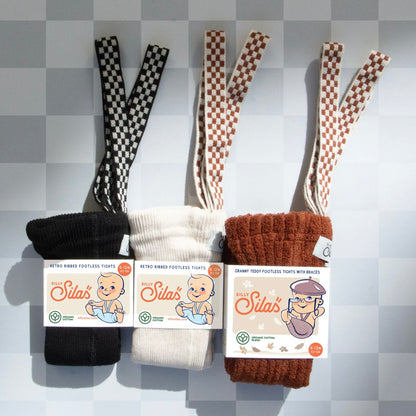 Granny Teddy Footless Tights With Braces - Cinnamon Checked [SILLY Silas]