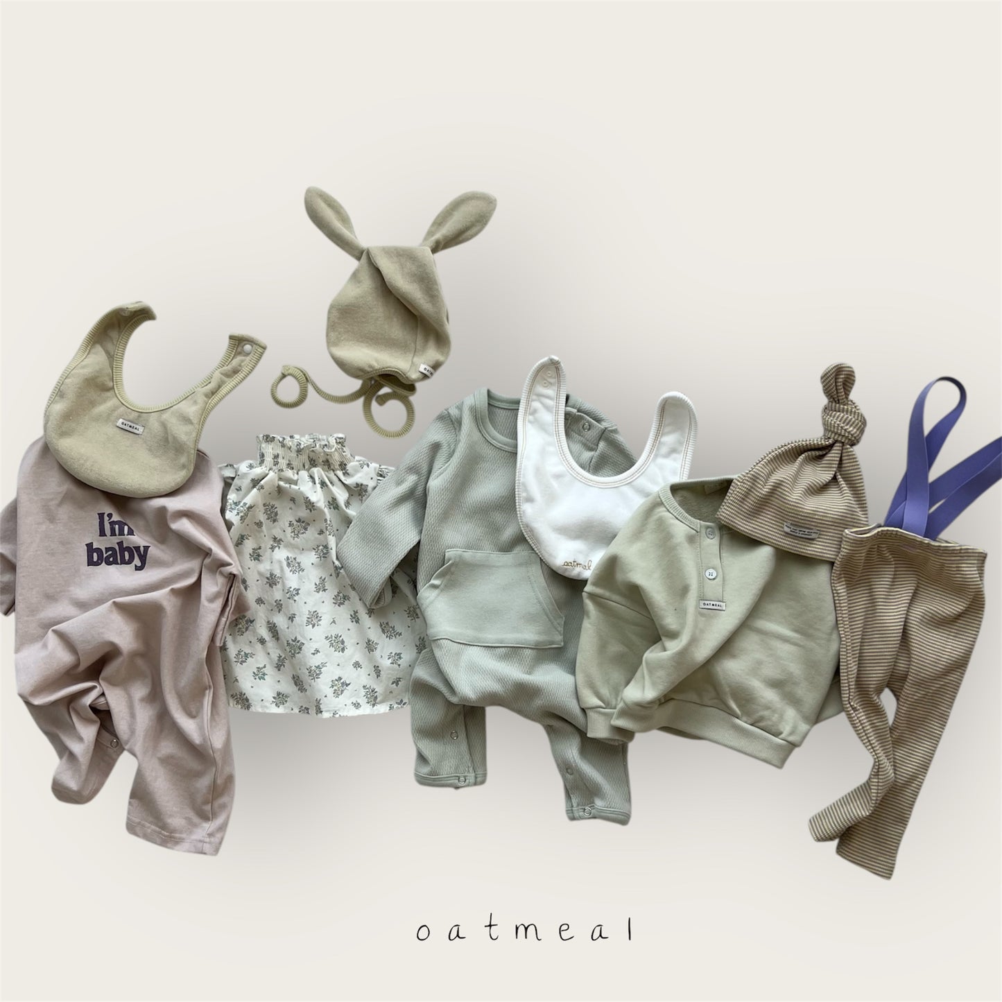 【予約商品】bebe-smoke bloomer set [Oatmeal] (26SS)【2026年3月中旬以降順次発送】
