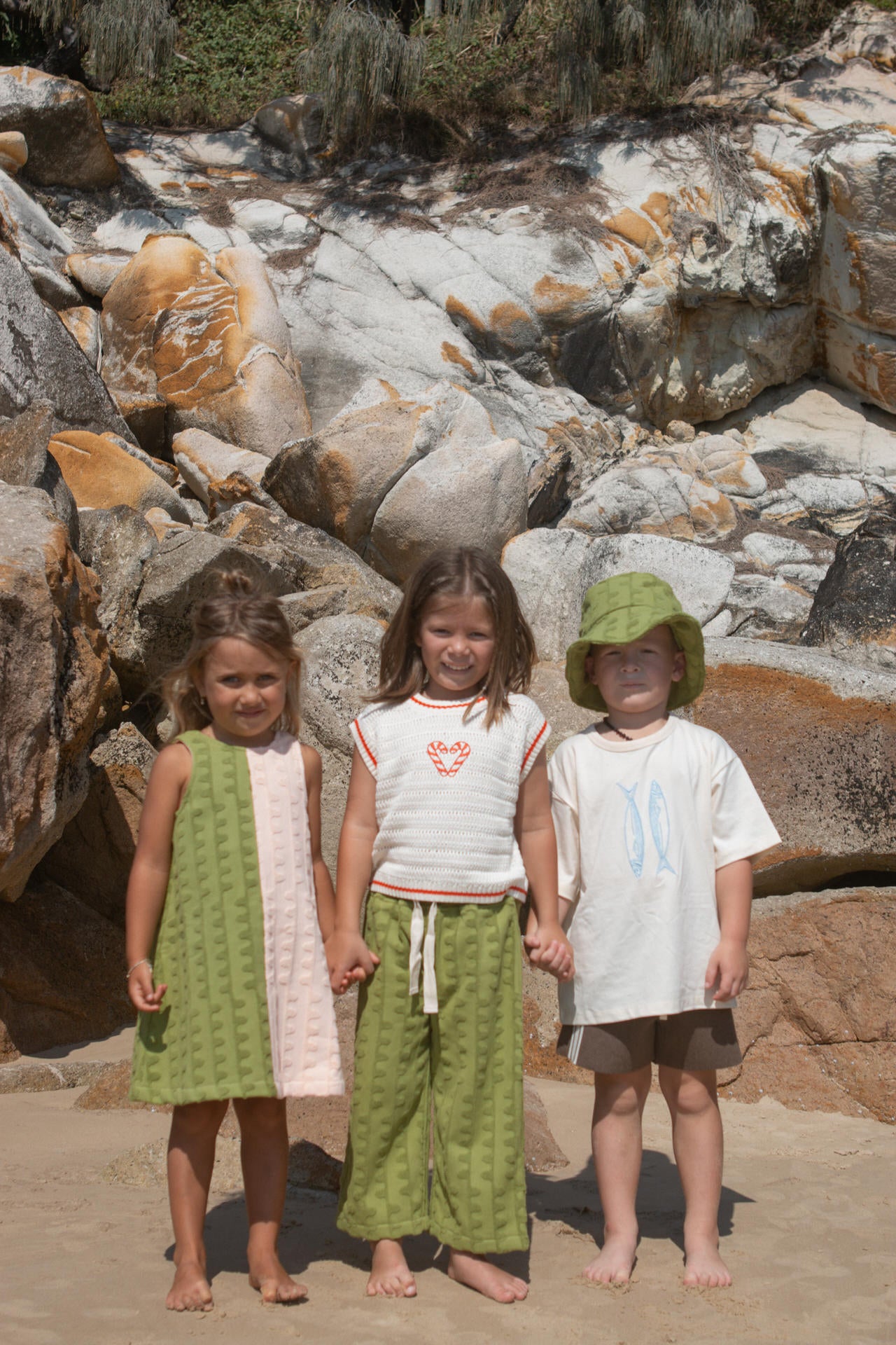 Organic Sardine Embroidered Tee - Milk [GROWN] (25HOL)