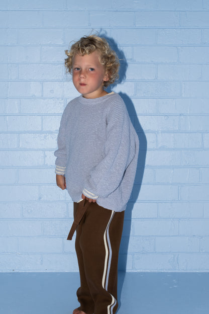 Organic Striped Milano Knit Pants - Espresso [GROWN] (26AW) drop2
