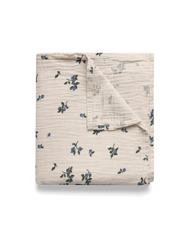 Muslin Swaddle Blanket - BLUEBERRY [garbo&friends]