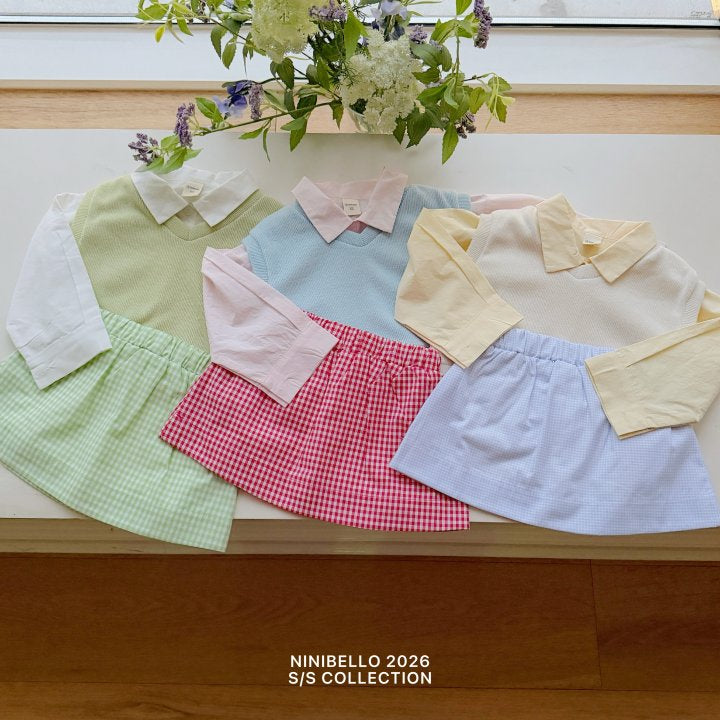 【予約販売】Sour check skirt [NINIBELLO] (26SS)【2026年2月下旬以降順次発送】