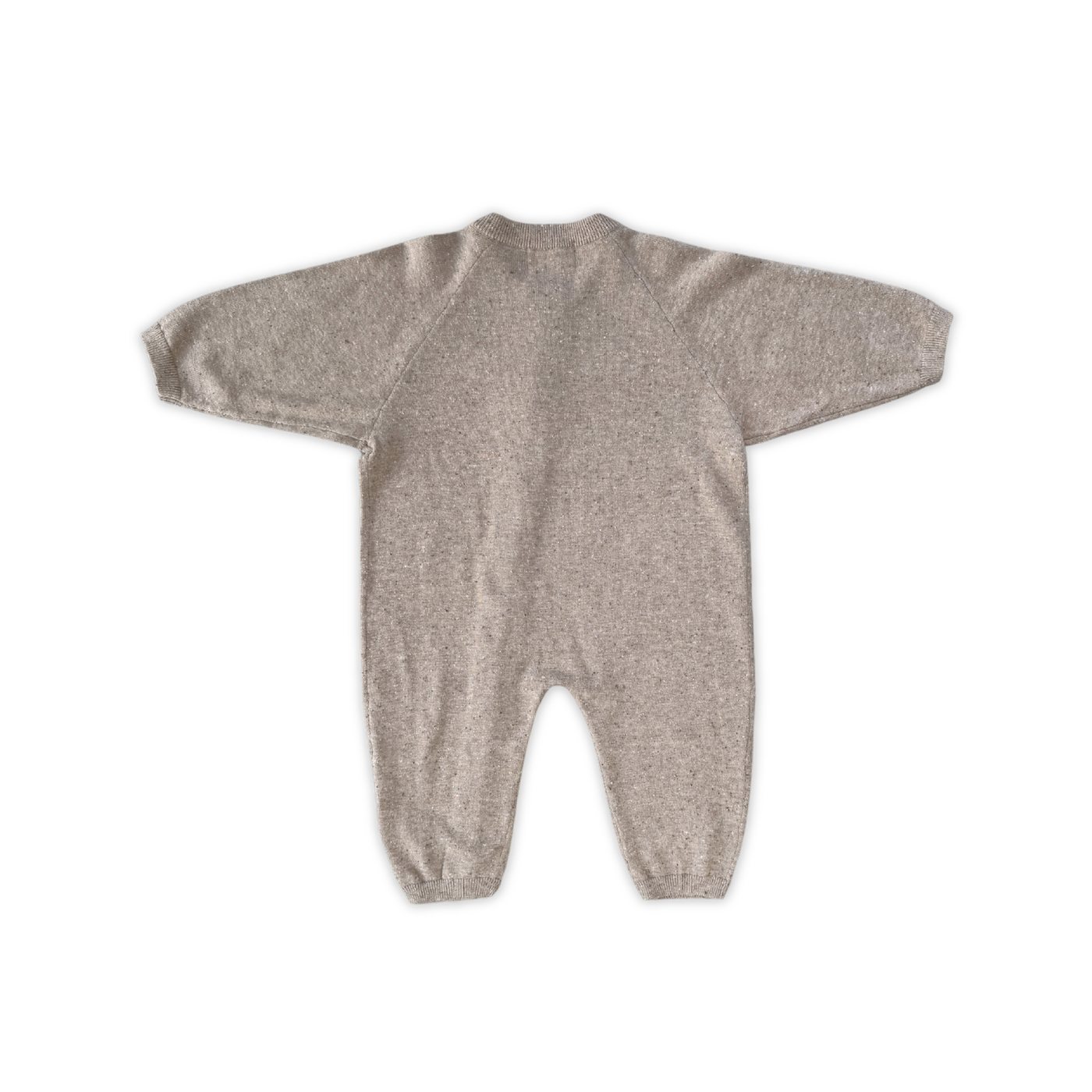Organic Speckle Knit Zipper Starsuit - Oatmilk [GROWN] (26AW) drop2
