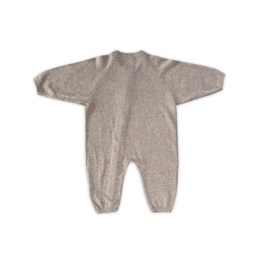 Organic Speckle Knit Zipper Starsuit - Oatmilk [GROWN] (26AW) drop2