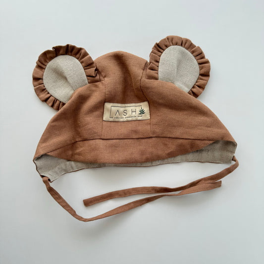 KOALA STRAIGHT BONNET - COCOA (NEUTRAL EAR)