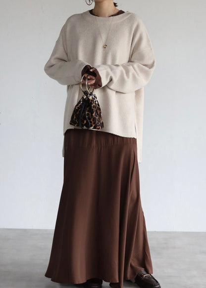 flare long onepiece / brown