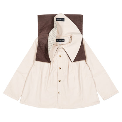 【オーダー会】 Shirt DUC - velvet beige & brown [Maison Marelle](25AW Drop1) 【2025年12月中旬以降発送予定】