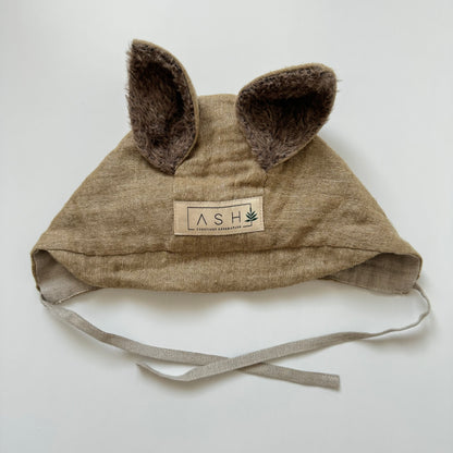 WOOL SQUIRREL BRIM BONNET - TUNDRA (ALPACA EAR)