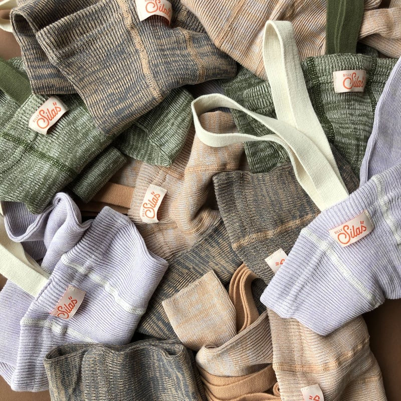 Retro Ribbed Footless Tights - Creamy Lavender [SILLY Silas]