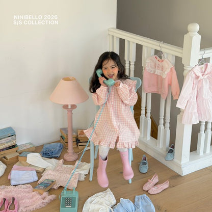 【予約販売】Shushu check one-piece [NINIBELLO] (26SS)【2026年2月下旬以降順次発送】